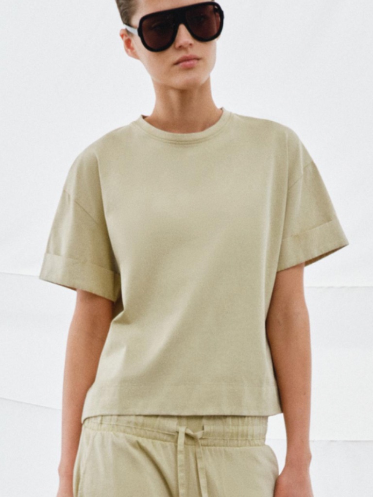 Zara Nwt 100% Cotton Beige Top